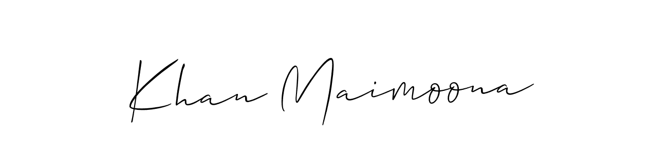 It looks lik you need a new signature style for name Khan Maimoona. Design unique handwritten (Allison_Script) signature with our free signature maker in just a few clicks. Khan Maimoona signature style 2 images and pictures png