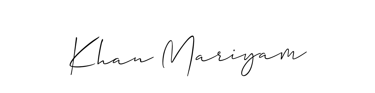 It looks lik you need a new signature style for name Khan Mariyam. Design unique handwritten (Allison_Script) signature with our free signature maker in just a few clicks. Khan Mariyam signature style 2 images and pictures png