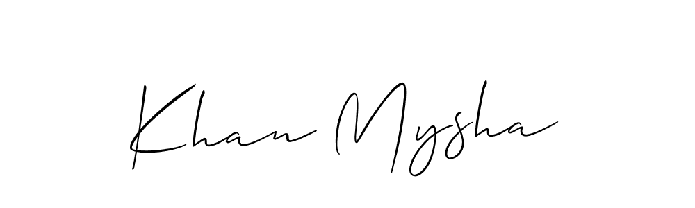 How to make Khan Mysha signature? Allison_Script is a professional autograph style. Create handwritten signature for Khan Mysha name. Khan Mysha signature style 2 images and pictures png