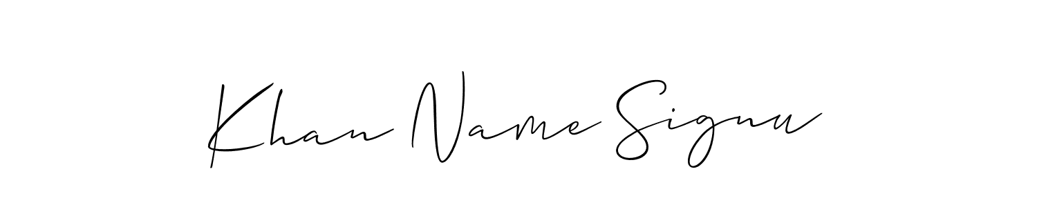 Use a signature maker to create a handwritten signature online. With this signature software, you can design (Allison_Script) your own signature for name Khan Name Signu. Khan Name Signu signature style 2 images and pictures png