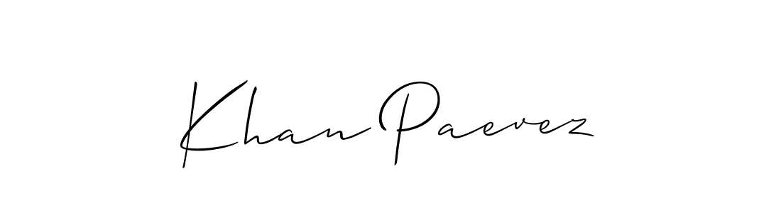 The best way (Allison_Script) to make a short signature is to pick only two or three words in your name. The name Khan Paevez include a total of six letters. For converting this name. Khan Paevez signature style 2 images and pictures png