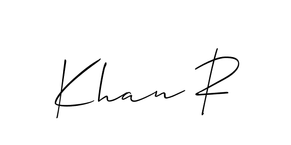 You should practise on your own different ways (Allison_Script) to write your name (Khan R) in signature. don't let someone else do it for you. Khan R signature style 2 images and pictures png