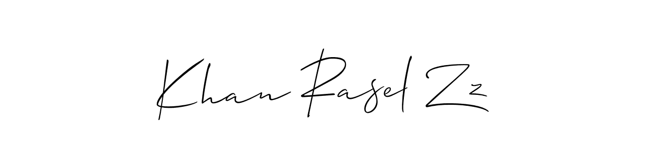 This is the best signature style for the Khan Rasel Zz name. Also you like these signature font (Allison_Script). Mix name signature. Khan Rasel Zz signature style 2 images and pictures png