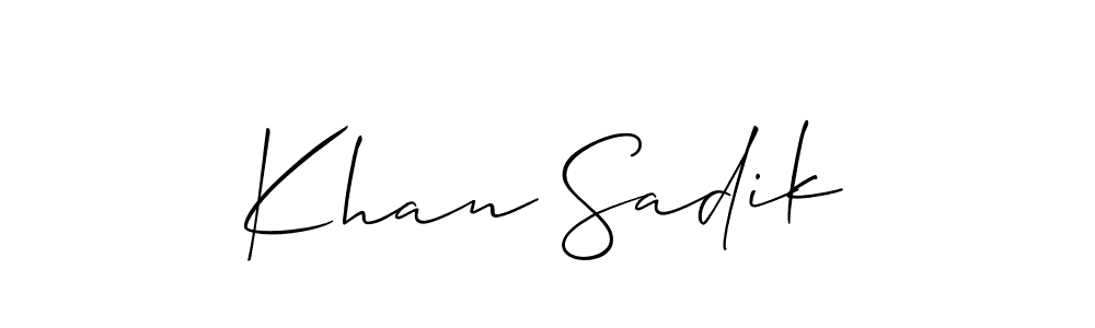 How to Draw Khan Sadik signature style? Allison_Script is a latest design signature styles for name Khan Sadik. Khan Sadik signature style 2 images and pictures png