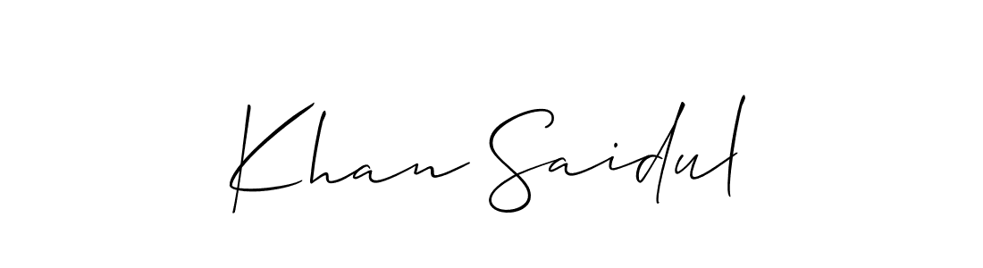 How to make Khan Saidul name signature. Use Allison_Script style for creating short signs online. This is the latest handwritten sign. Khan Saidul signature style 2 images and pictures png