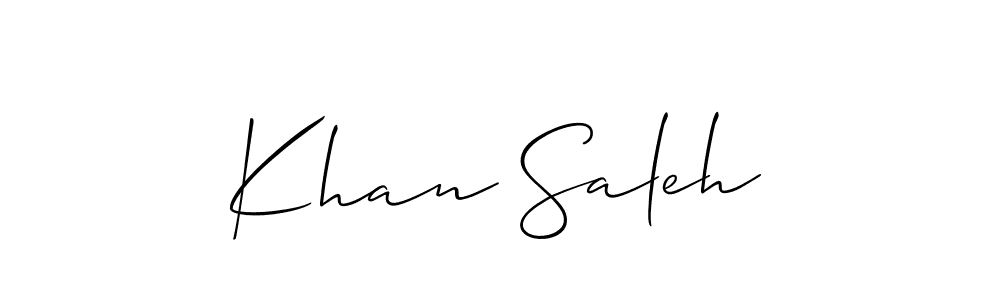 Create a beautiful signature design for name Khan Saleh. With this signature (Allison_Script) fonts, you can make a handwritten signature for free. Khan Saleh signature style 2 images and pictures png