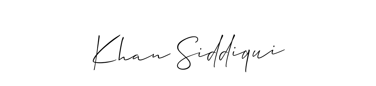 Create a beautiful signature design for name Khan Siddiqui. With this signature (Allison_Script) fonts, you can make a handwritten signature for free. Khan Siddiqui signature style 2 images and pictures png