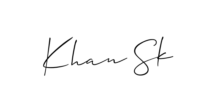 You should practise on your own different ways (Allison_Script) to write your name (Khan Sk) in signature. don't let someone else do it for you. Khan Sk signature style 2 images and pictures png