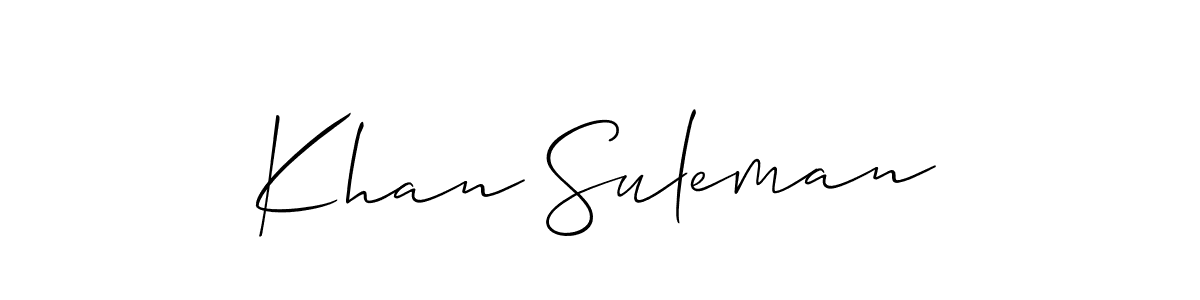 The best way (Allison_Script) to make a short signature is to pick only two or three words in your name. The name Khan Suleman include a total of six letters. For converting this name. Khan Suleman signature style 2 images and pictures png