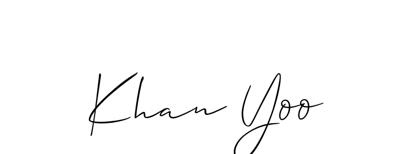 Khan Yoo stylish signature style. Best Handwritten Sign (Allison_Script) for my name. Handwritten Signature Collection Ideas for my name Khan Yoo. Khan Yoo signature style 2 images and pictures png