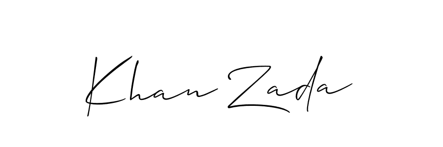 Use a signature maker to create a handwritten signature online. With this signature software, you can design (Allison_Script) your own signature for name Khan Zada. Khan Zada signature style 2 images and pictures png