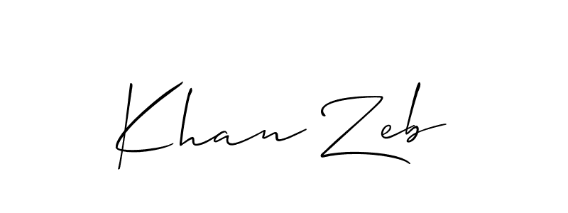 How to make Khan Zeb name signature. Use Allison_Script style for creating short signs online. This is the latest handwritten sign. Khan Zeb signature style 2 images and pictures png