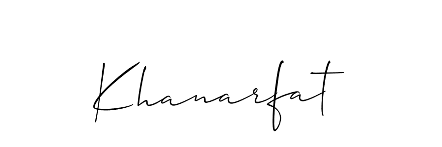 How to Draw Khanarfat signature style? Allison_Script is a latest design signature styles for name Khanarfat. Khanarfat signature style 2 images and pictures png