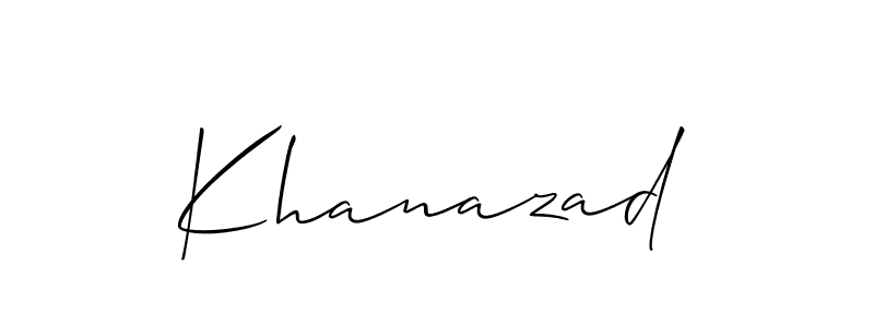 Make a beautiful signature design for name Khanazad. With this signature (Allison_Script) style, you can create a handwritten signature for free. Khanazad signature style 2 images and pictures png