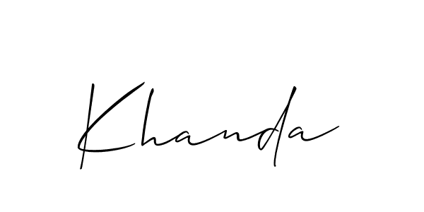 Similarly Allison_Script is the best handwritten signature design. Signature creator online .You can use it as an online autograph creator for name Khanda. Khanda signature style 2 images and pictures png