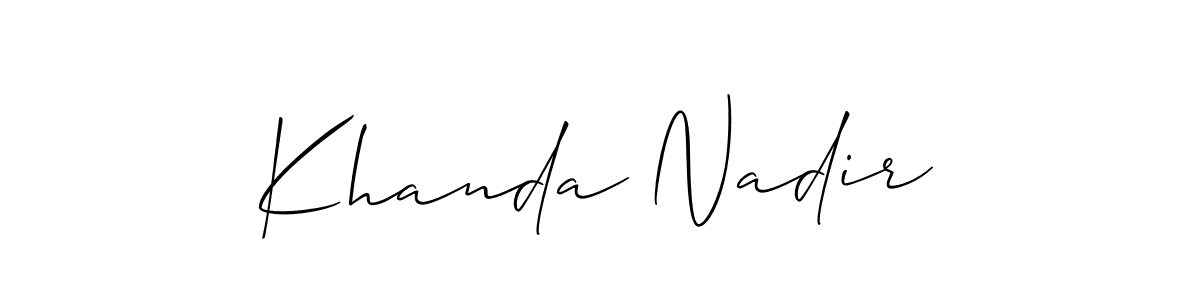 Best and Professional Signature Style for Khanda Nadir. Allison_Script Best Signature Style Collection. Khanda Nadir signature style 2 images and pictures png