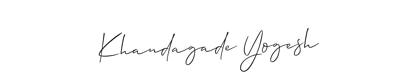 Also we have Khandagade Yogesh name is the best signature style. Create professional handwritten signature collection using Allison_Script autograph style. Khandagade Yogesh signature style 2 images and pictures png