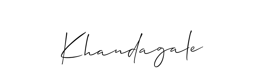 Create a beautiful signature design for name Khandagale. With this signature (Allison_Script) fonts, you can make a handwritten signature for free. Khandagale signature style 2 images and pictures png