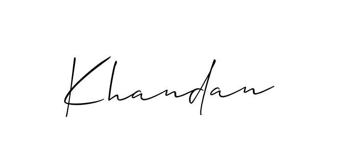 Make a beautiful signature design for name Khandan. With this signature (Allison_Script) style, you can create a handwritten signature for free. Khandan signature style 2 images and pictures png