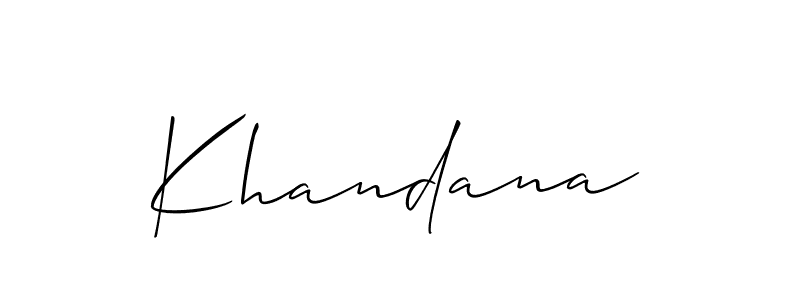 Similarly Allison_Script is the best handwritten signature design. Signature creator online .You can use it as an online autograph creator for name Khandana. Khandana signature style 2 images and pictures png