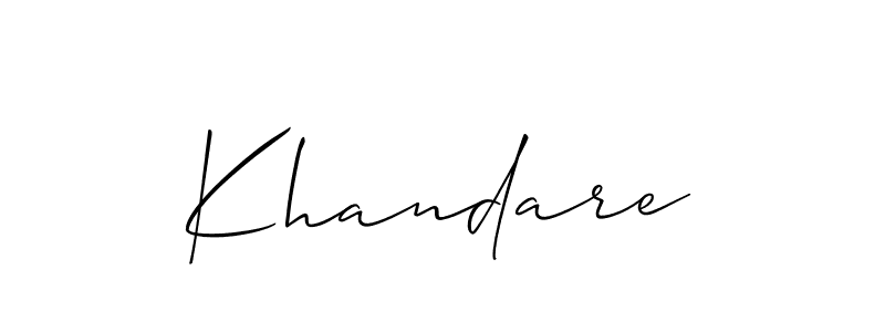 Similarly Allison_Script is the best handwritten signature design. Signature creator online .You can use it as an online autograph creator for name Khandare. Khandare signature style 2 images and pictures png