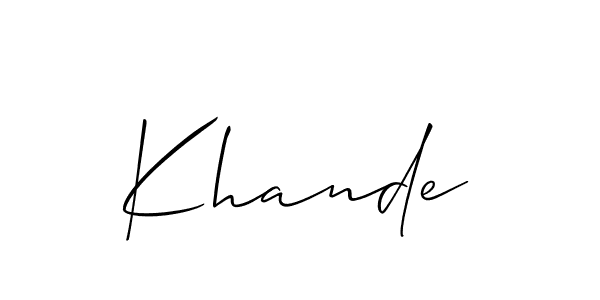 Make a beautiful signature design for name Khande. Use this online signature maker to create a handwritten signature for free. Khande signature style 2 images and pictures png