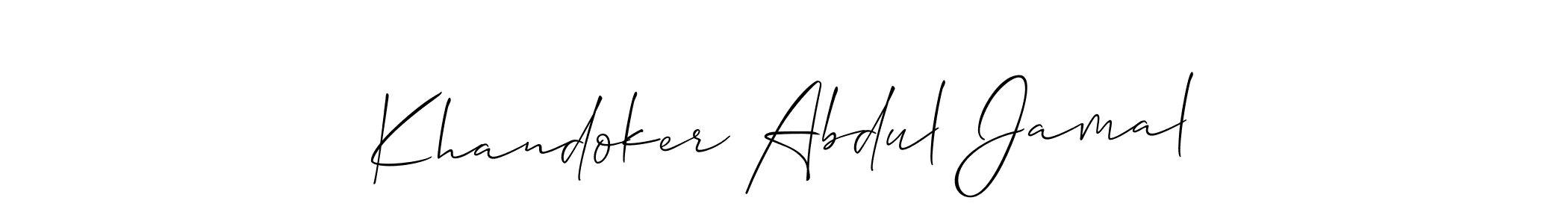 Make a short Khandoker Abdul Jamal signature style. Manage your documents anywhere anytime using Allison_Script. Create and add eSignatures, submit forms, share and send files easily. Khandoker Abdul Jamal signature style 2 images and pictures png