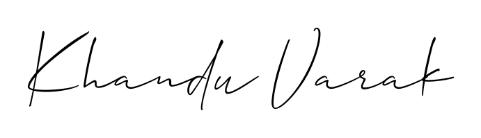 Create an unforgettable impression when signing with Khandu Varak name styled in Allison_Script typography. 100% free online generator. Khandu Varak signature style 2 images and pictures png