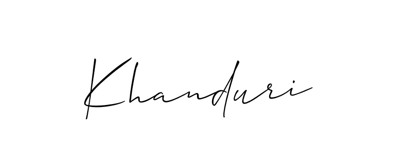 It looks lik you need a new signature style for name Khanduri. Design unique handwritten (Allison_Script) signature with our free signature maker in just a few clicks. Khanduri signature style 2 images and pictures png