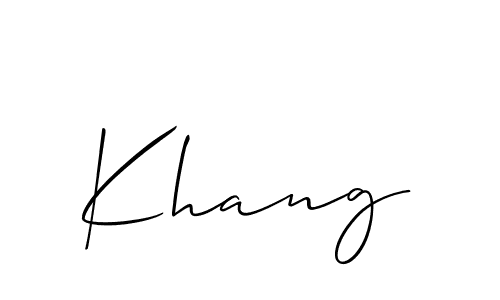 Create a beautiful signature design for name Khang. With this signature (Allison_Script) fonts, you can make a handwritten signature for free. Khang signature style 2 images and pictures png