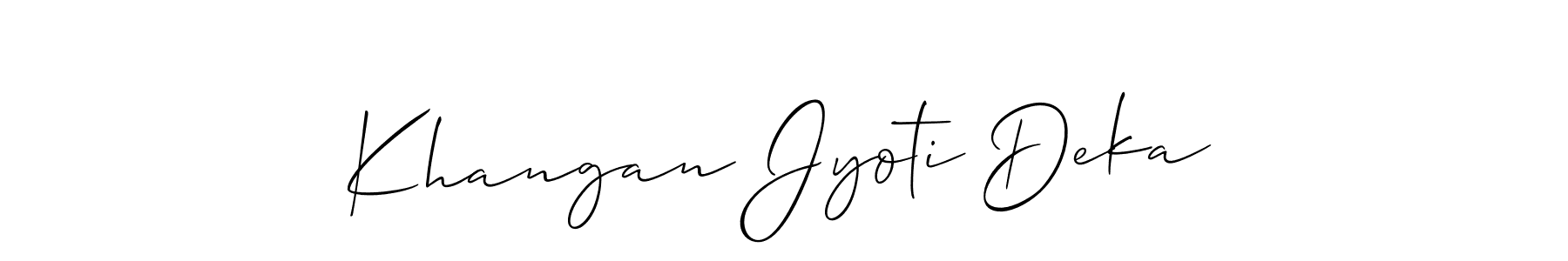 How to make Khangan Jyoti Deka name signature. Use Allison_Script style for creating short signs online. This is the latest handwritten sign. Khangan Jyoti Deka signature style 2 images and pictures png