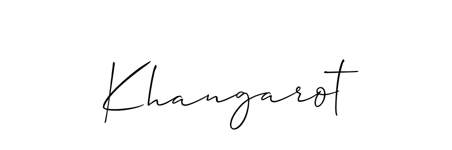 Make a short Khangarot signature style. Manage your documents anywhere anytime using Allison_Script. Create and add eSignatures, submit forms, share and send files easily. Khangarot signature style 2 images and pictures png