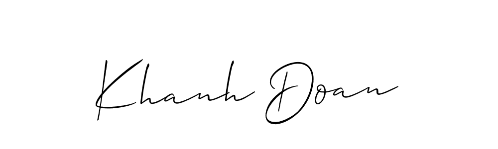 How to make Khanh Doan name signature. Use Allison_Script style for creating short signs online. This is the latest handwritten sign. Khanh Doan signature style 2 images and pictures png