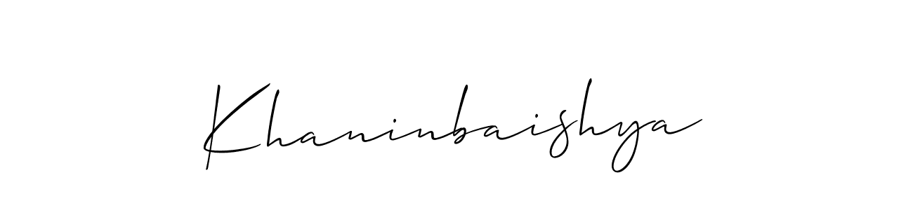 Design your own signature with our free online signature maker. With this signature software, you can create a handwritten (Allison_Script) signature for name Khaninbaishya. Khaninbaishya signature style 2 images and pictures png