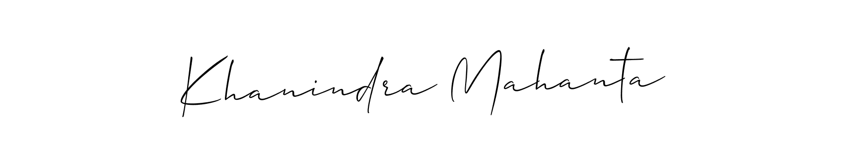 Allison_Script is a professional signature style that is perfect for those who want to add a touch of class to their signature. It is also a great choice for those who want to make their signature more unique. Get Khanindra Mahanta name to fancy signature for free. Khanindra Mahanta signature style 2 images and pictures png