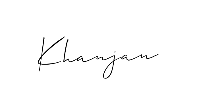 if you are searching for the best signature style for your name Khanjan. so please give up your signature search. here we have designed multiple signature styles  using Allison_Script. Khanjan signature style 2 images and pictures png