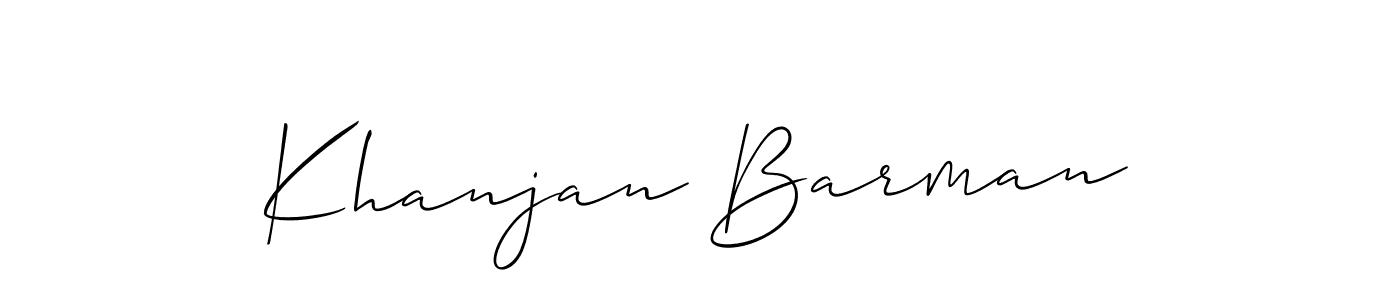 Use a signature maker to create a handwritten signature online. With this signature software, you can design (Allison_Script) your own signature for name Khanjan Barman. Khanjan Barman signature style 2 images and pictures png