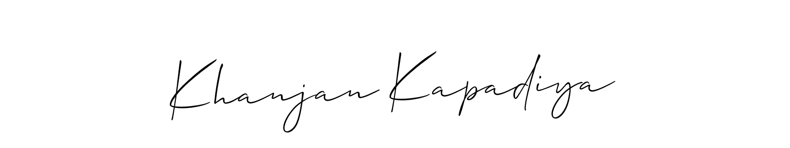 This is the best signature style for the Khanjan Kapadiya name. Also you like these signature font (Allison_Script). Mix name signature. Khanjan Kapadiya signature style 2 images and pictures png