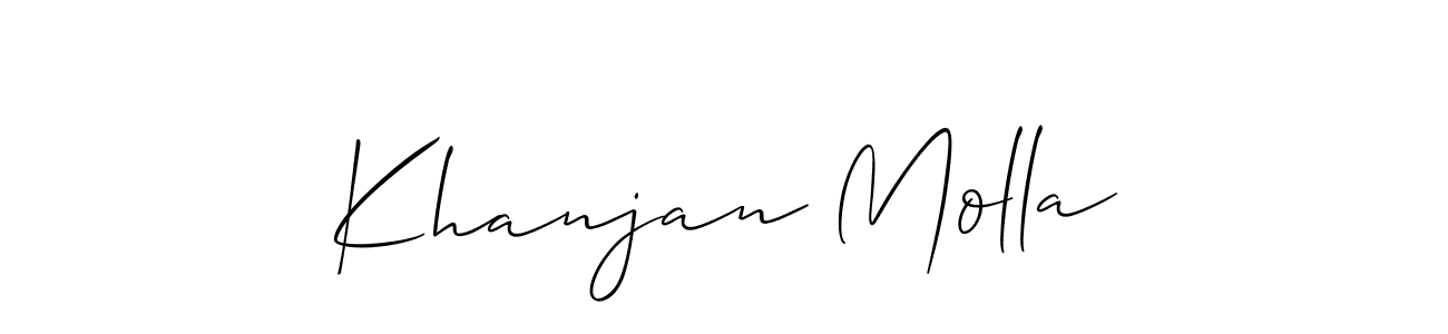 This is the best signature style for the Khanjan Molla name. Also you like these signature font (Allison_Script). Mix name signature. Khanjan Molla signature style 2 images and pictures png
