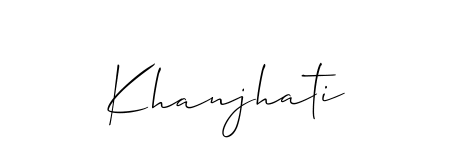 if you are searching for the best signature style for your name Khanjhati. so please give up your signature search. here we have designed multiple signature styles  using Allison_Script. Khanjhati signature style 2 images and pictures png