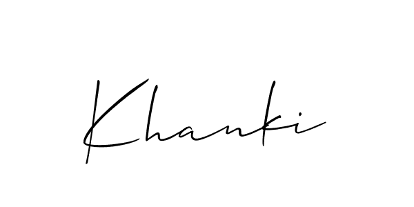 if you are searching for the best signature style for your name Khanki. so please give up your signature search. here we have designed multiple signature styles  using Allison_Script. Khanki signature style 2 images and pictures png