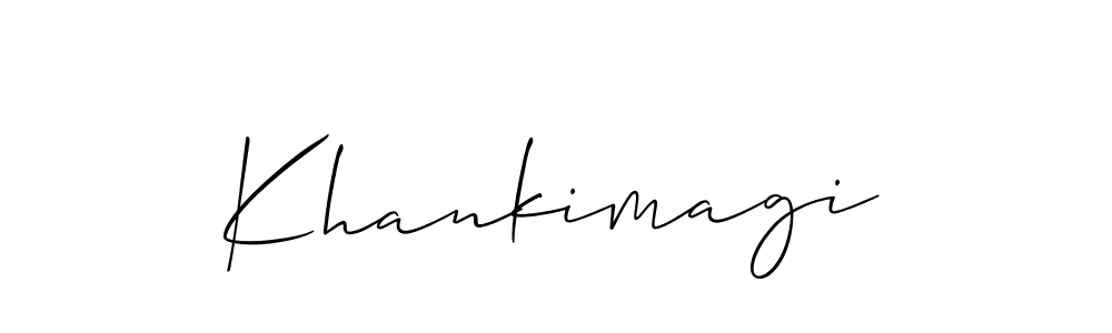 Design your own signature with our free online signature maker. With this signature software, you can create a handwritten (Allison_Script) signature for name Khankimagi. Khankimagi signature style 2 images and pictures png