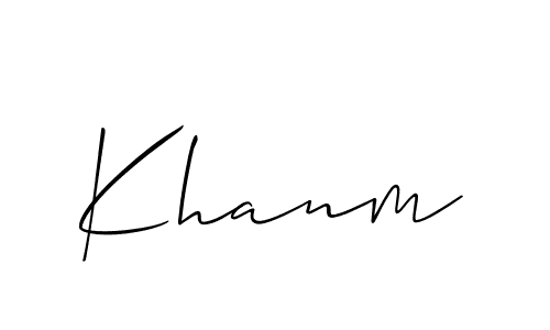 Allison_Script is a professional signature style that is perfect for those who want to add a touch of class to their signature. It is also a great choice for those who want to make their signature more unique. Get Khanm name to fancy signature for free. Khanm signature style 2 images and pictures png