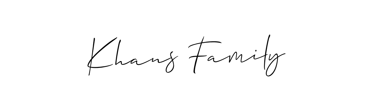 Make a beautiful signature design for name Khans Family. With this signature (Allison_Script) style, you can create a handwritten signature for free. Khans Family signature style 2 images and pictures png