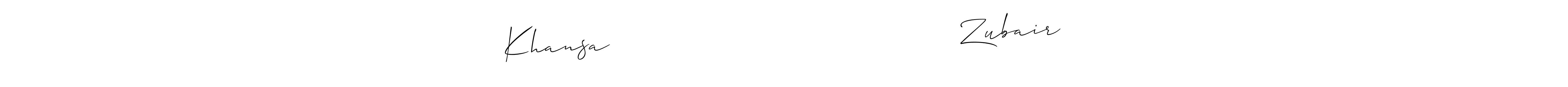 Once you've used our free online signature maker to create your best signature Allison_Script style, it's time to enjoy all of the benefits that Khansa                                          Zubair name signing documents. Khansa                                          Zubair signature style 2 images and pictures png