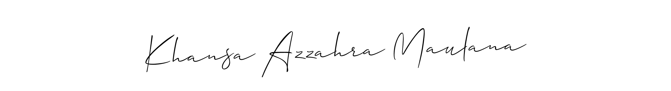 Also You can easily find your signature by using the search form. We will create Khansa Azzahra Maulana name handwritten signature images for you free of cost using Allison_Script sign style. Khansa Azzahra Maulana signature style 2 images and pictures png