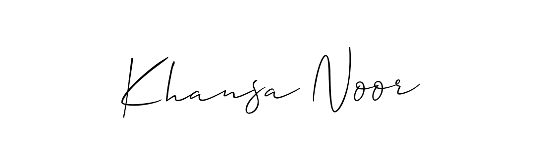 Khansa Noor stylish signature style. Best Handwritten Sign (Allison_Script) for my name. Handwritten Signature Collection Ideas for my name Khansa Noor. Khansa Noor signature style 2 images and pictures png