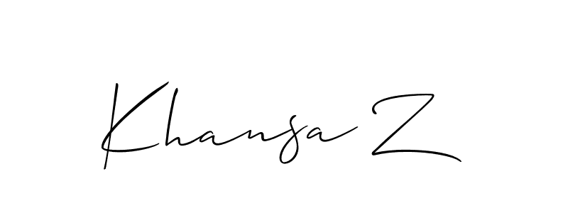 Similarly Allison_Script is the best handwritten signature design. Signature creator online .You can use it as an online autograph creator for name Khansa Z. Khansa Z signature style 2 images and pictures png
