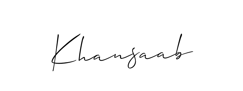You should practise on your own different ways (Allison_Script) to write your name (Khansaab) in signature. don't let someone else do it for you. Khansaab signature style 2 images and pictures png
