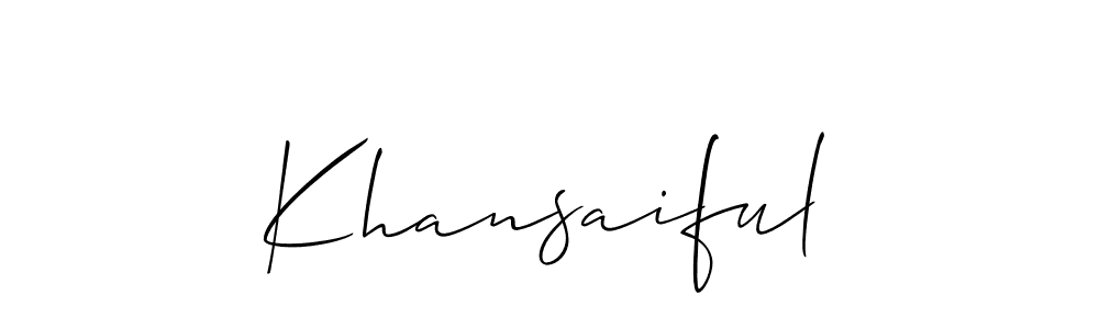 How to make Khansaiful name signature. Use Allison_Script style for creating short signs online. This is the latest handwritten sign. Khansaiful signature style 2 images and pictures png